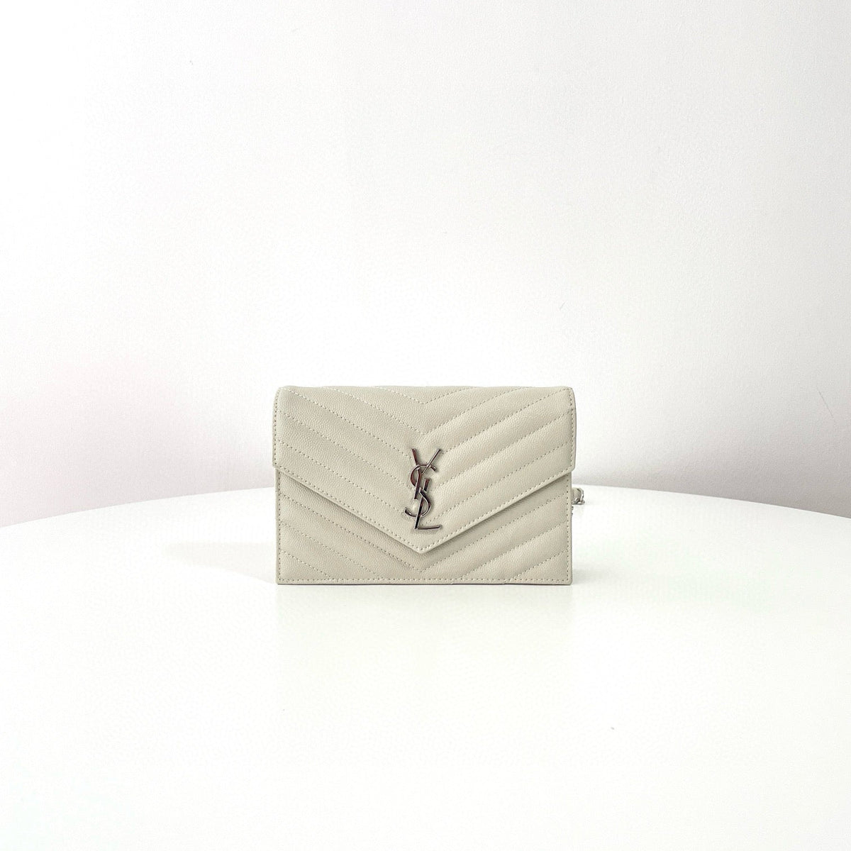 Saint Laurent Wallets- Saint Laurent Cassandre Envelope Wallet On Chain Elegant Everyday Leather Wallet