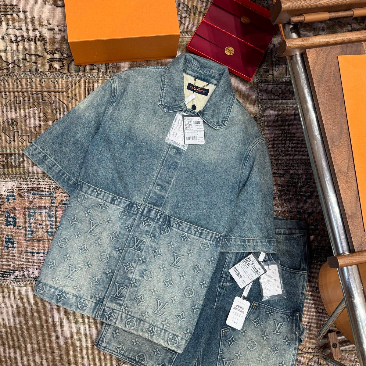 Louis Vuitton Tops- Louis Vuitton Lou Denim Shirt Premium Designer Casual Top
