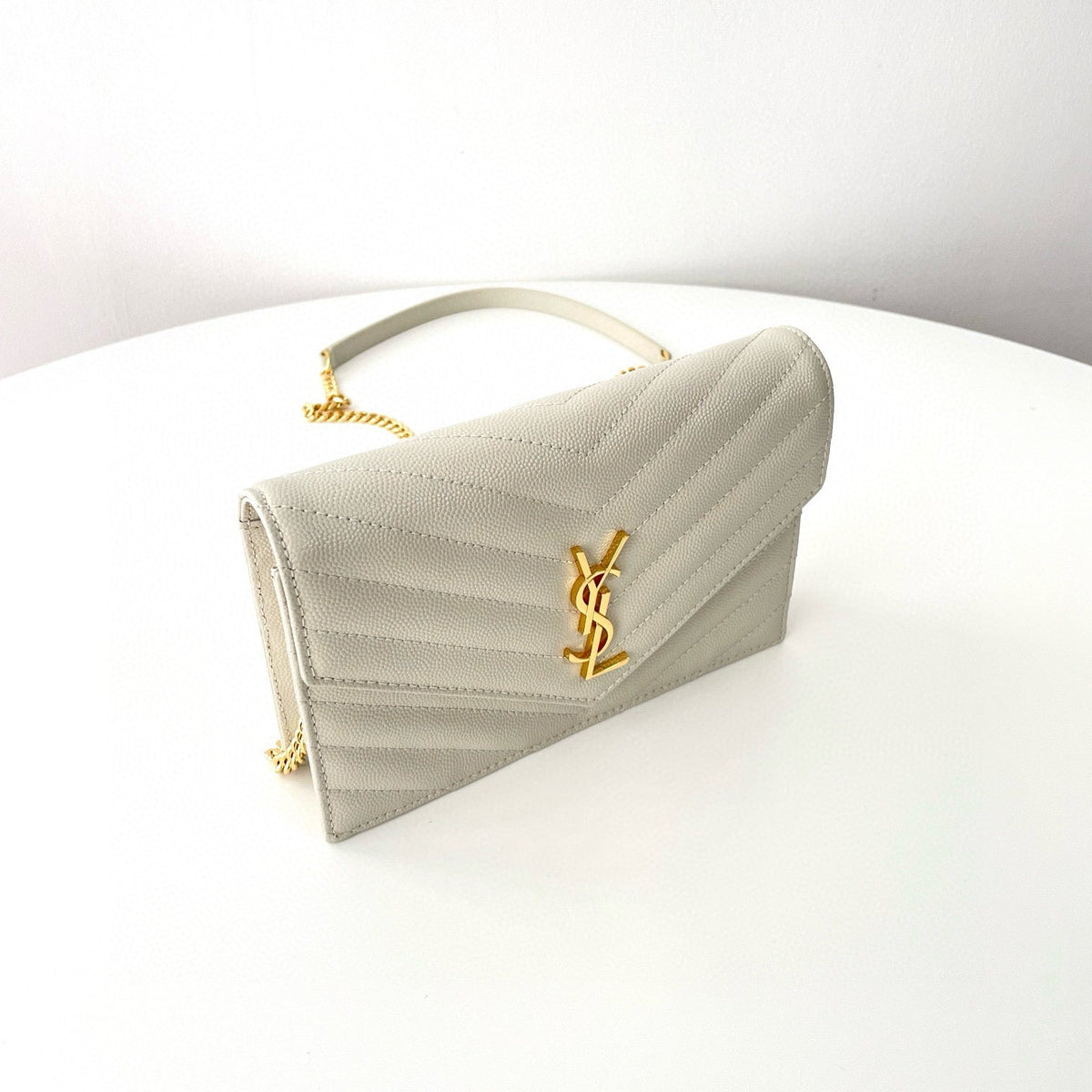Saint Laurent Wallets- Saint Laurent Cassandre Envelope Wallet On Chain Compact Luxury Card Wallet
