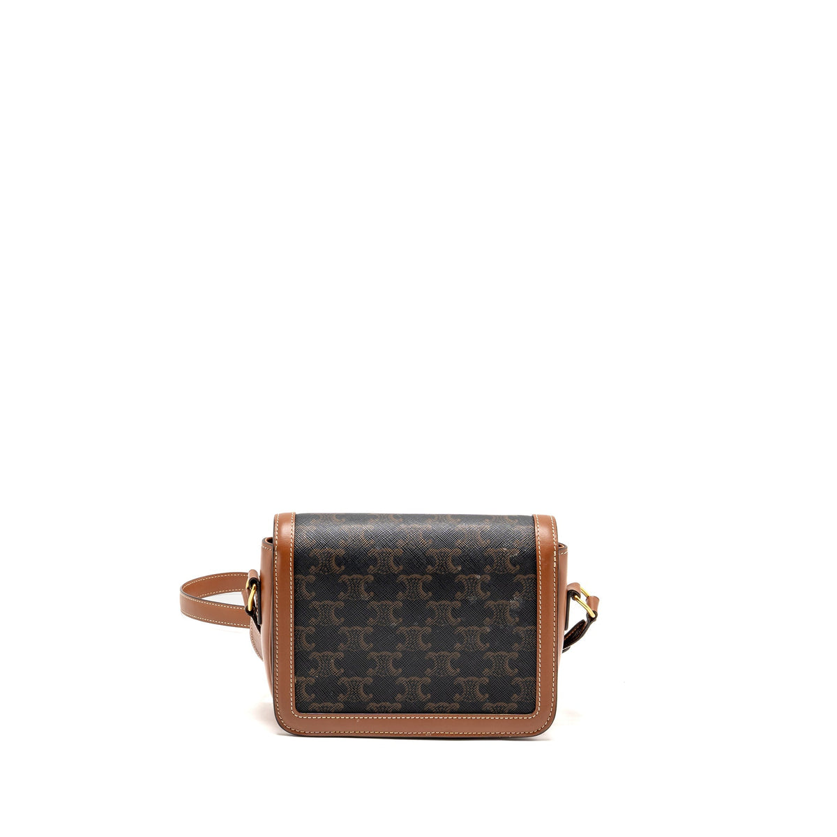 Celine Bags? Celine Teen Triomphe Bag Triomphe Calfskin Canvas Brown Multicoloour GHW Elegant Everyday Designer Handbag