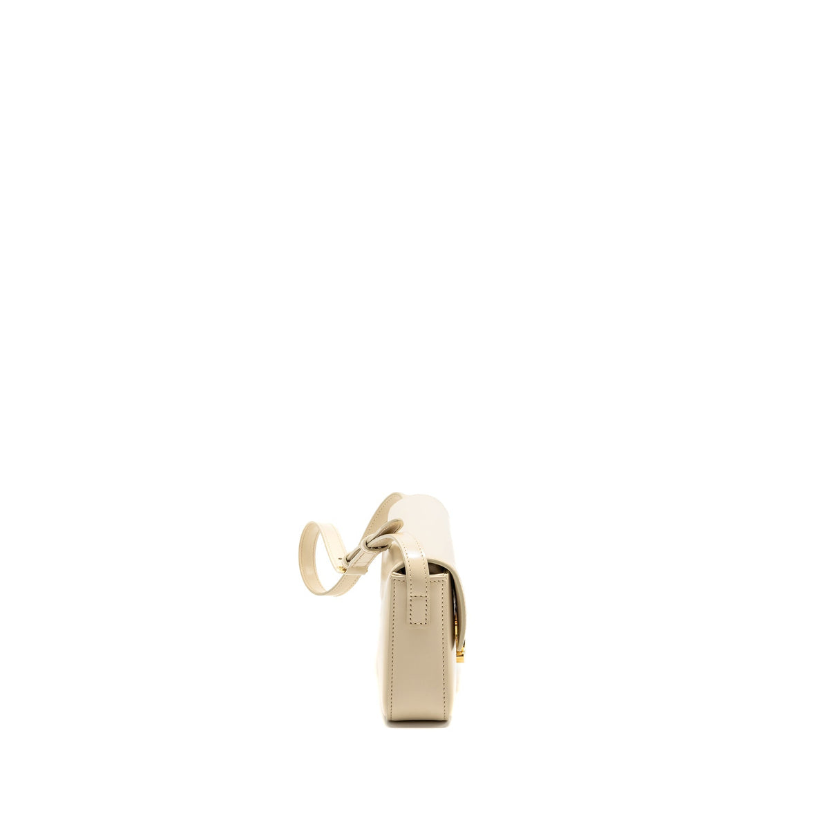 Celine Bags? Celine Triomphe Shouder Bag Shiny Calfskin Ivory GHW Premium Designer Shoulder Bag