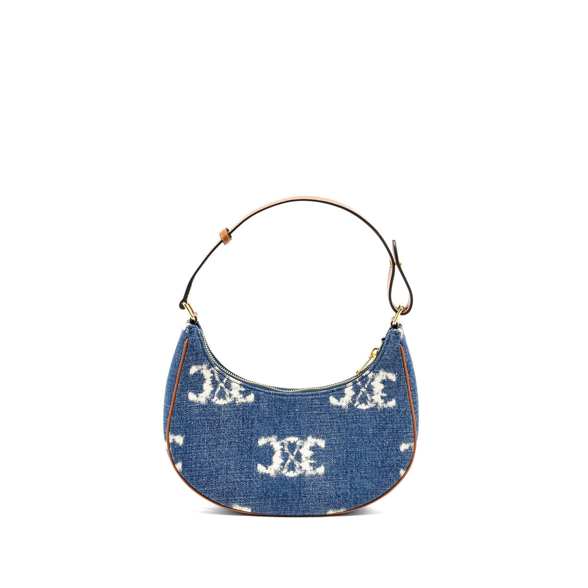 Celine Bags? Celine Medium Ava Bag With Triomphe Denim Navy Tan GHW Luxury Designer Leather Handbag