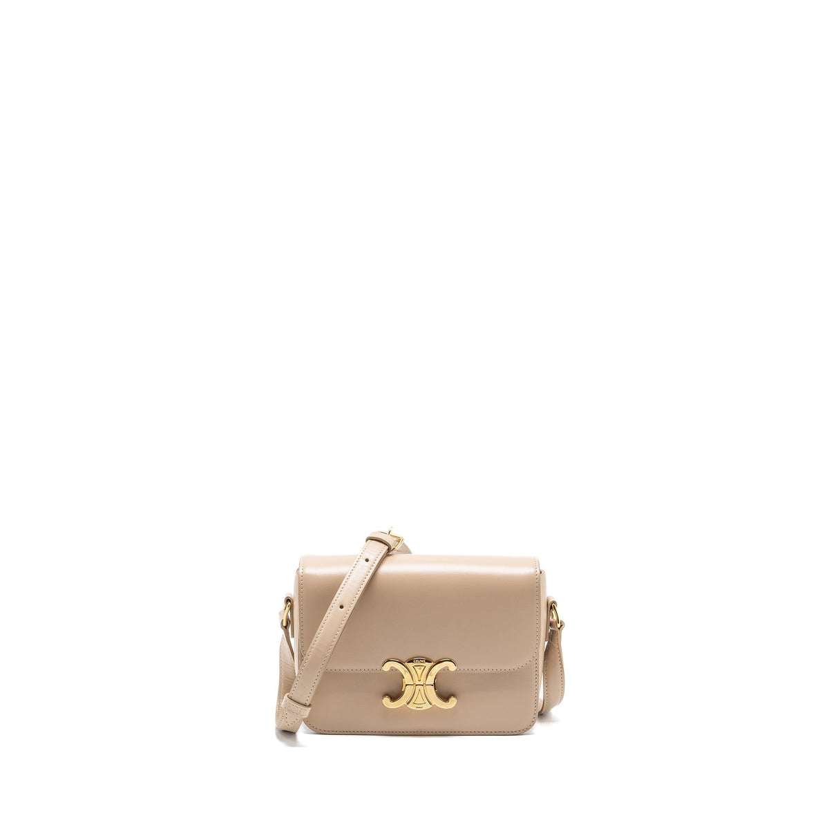 Celine Bags? Celine Teen Triomphe Bag Calfskin Light Beige GHW Luxury Designer Leather Handbag