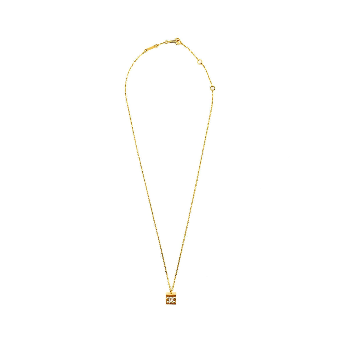Celine Jewellery? CELINE Triomphe Cube Crystal Necklace Gold Tone Elegant Everyday Fine Jewellery