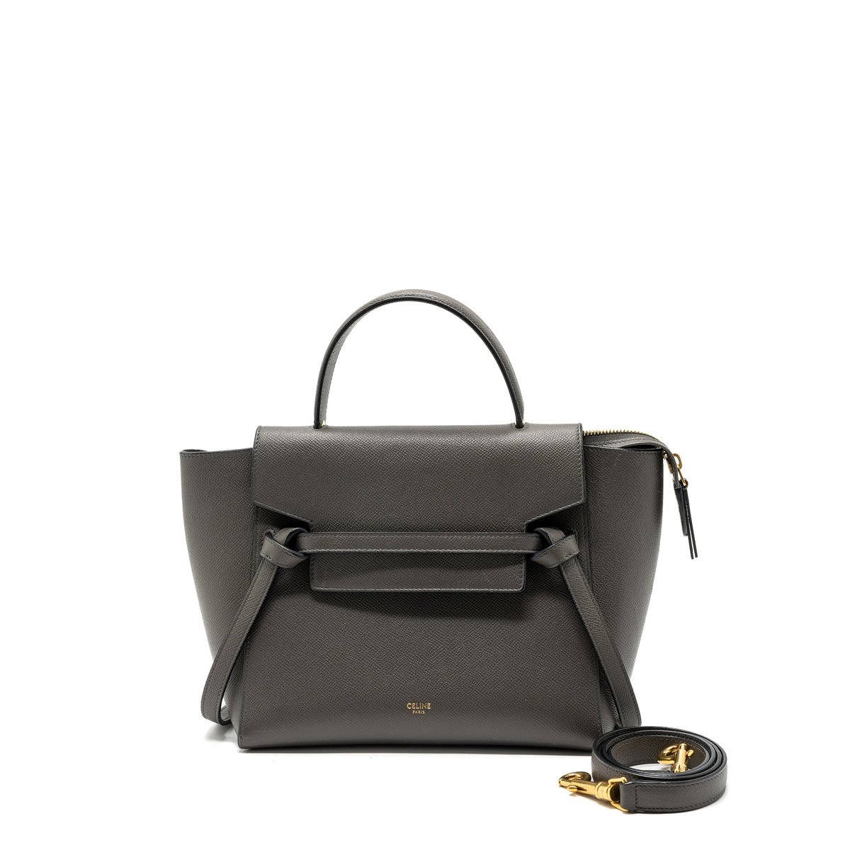 Celine Bags? Celine micro belt bag calfskin grey GHW Elegant Everyday Designer Handbag