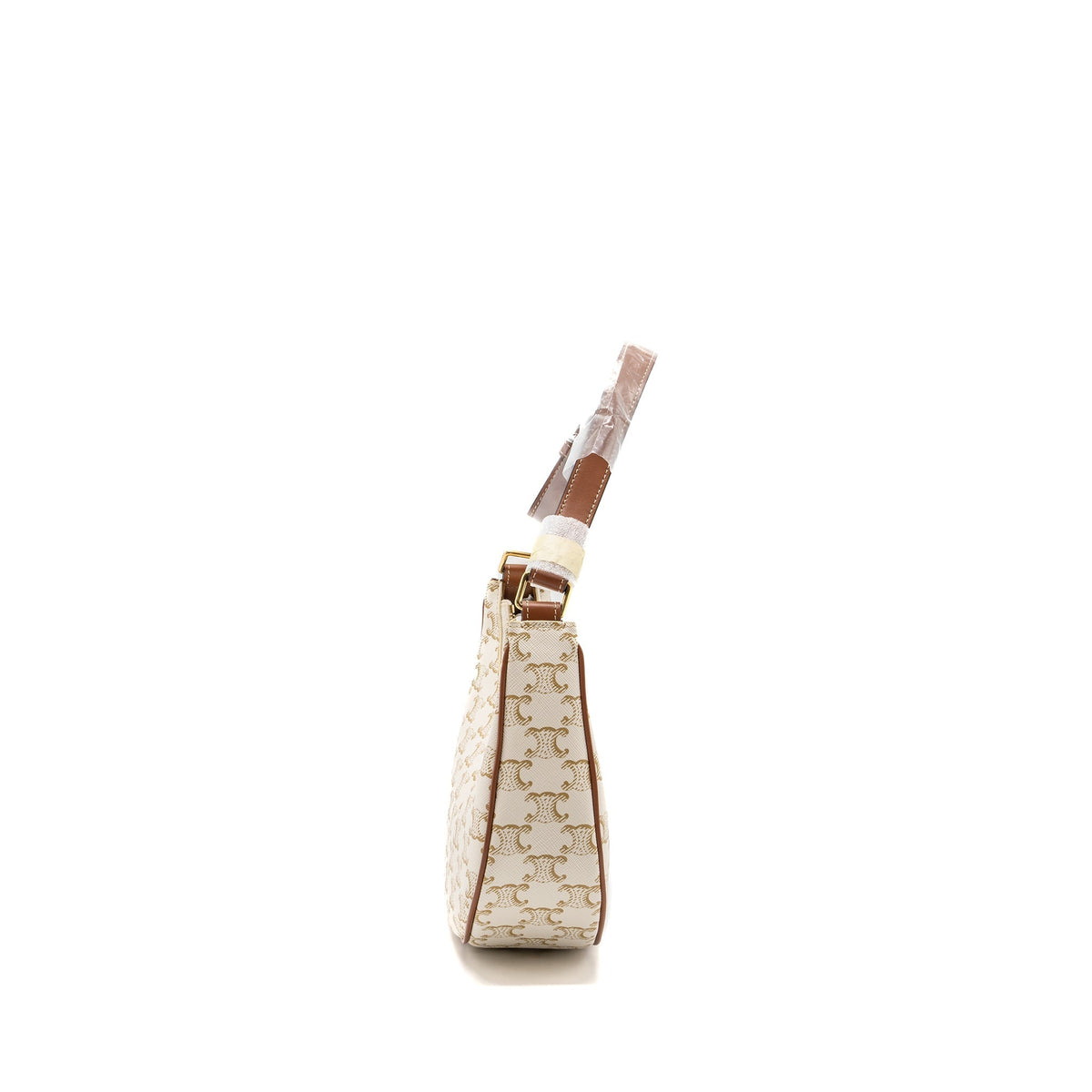 Celine Bags? Celine Ava Bag Triomphe Canvas Calfskin White GHW Elegant Everyday Designer Handbag