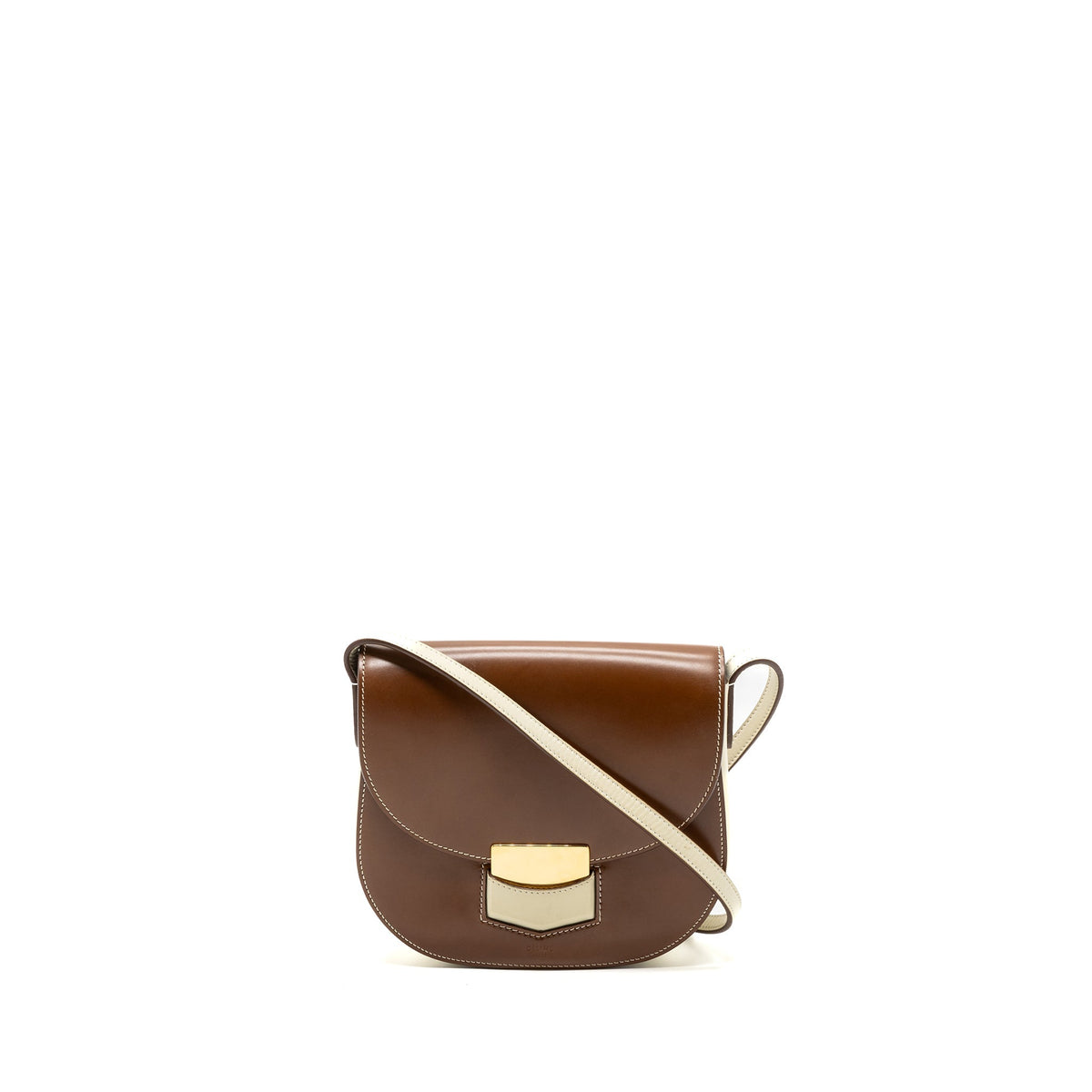 Celine Bags? Celine troutteur crossbody bag leather caramel cream GHW Elegant Everyday Designer Handbag