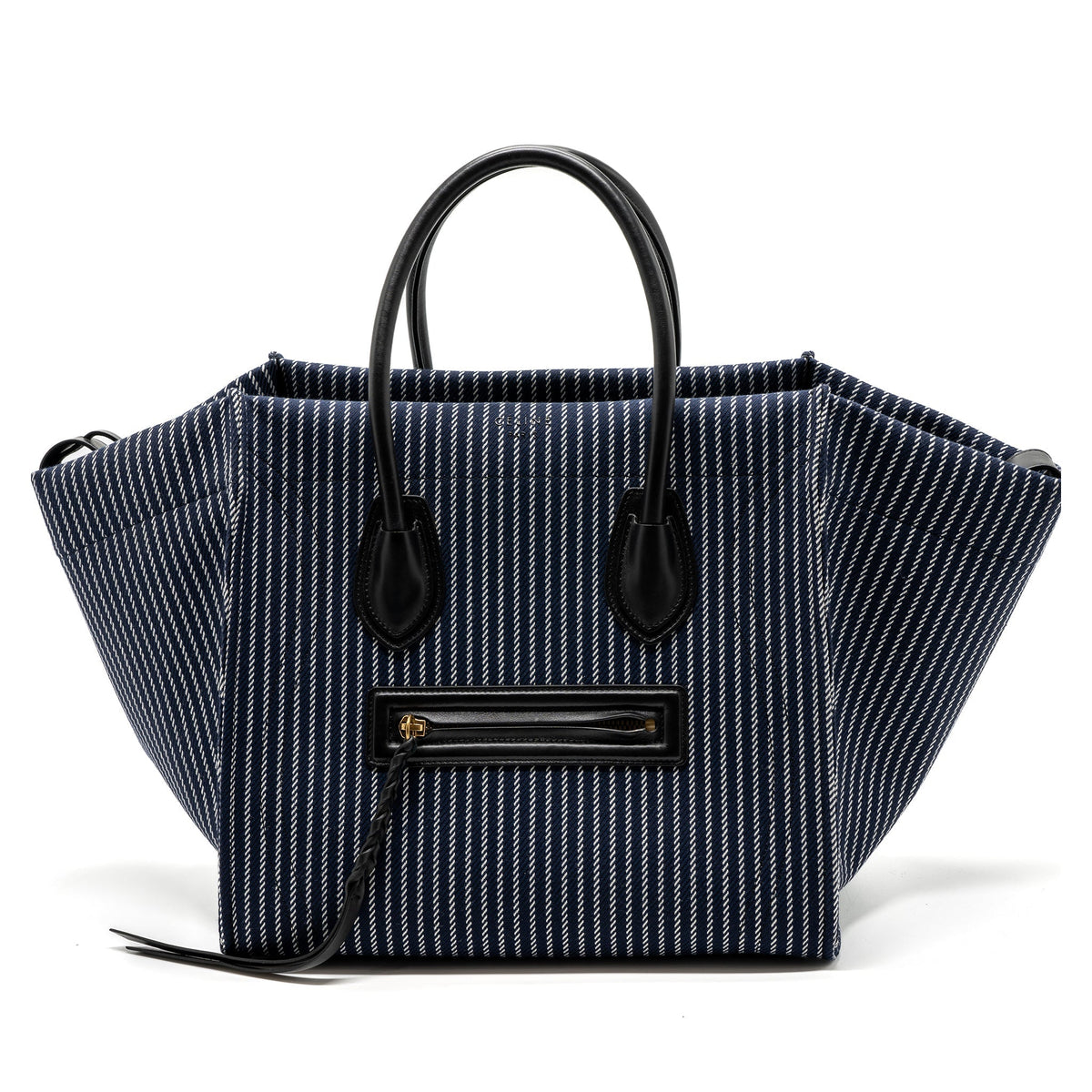 Celine Bags? Celine phantom luggage bag canvas leather dark blue black GHW Premium Designer Shoulder Bag