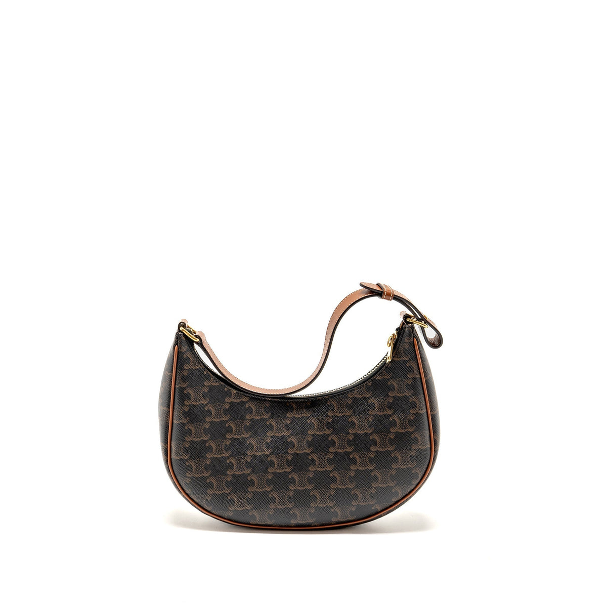 Celine Bags? Celine Ava Bag Triomphe Canvas Calfskin Tan GHW Luxury Designer Leather Handbag