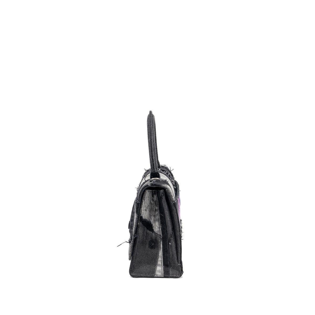 Balenciaga authentic luxury handbag Black denim craftsmanship