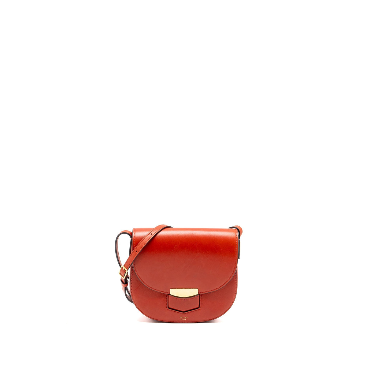 Celine Bags? Celine Troutteur bag leather red GHW Premium Designer Shoulder Bag