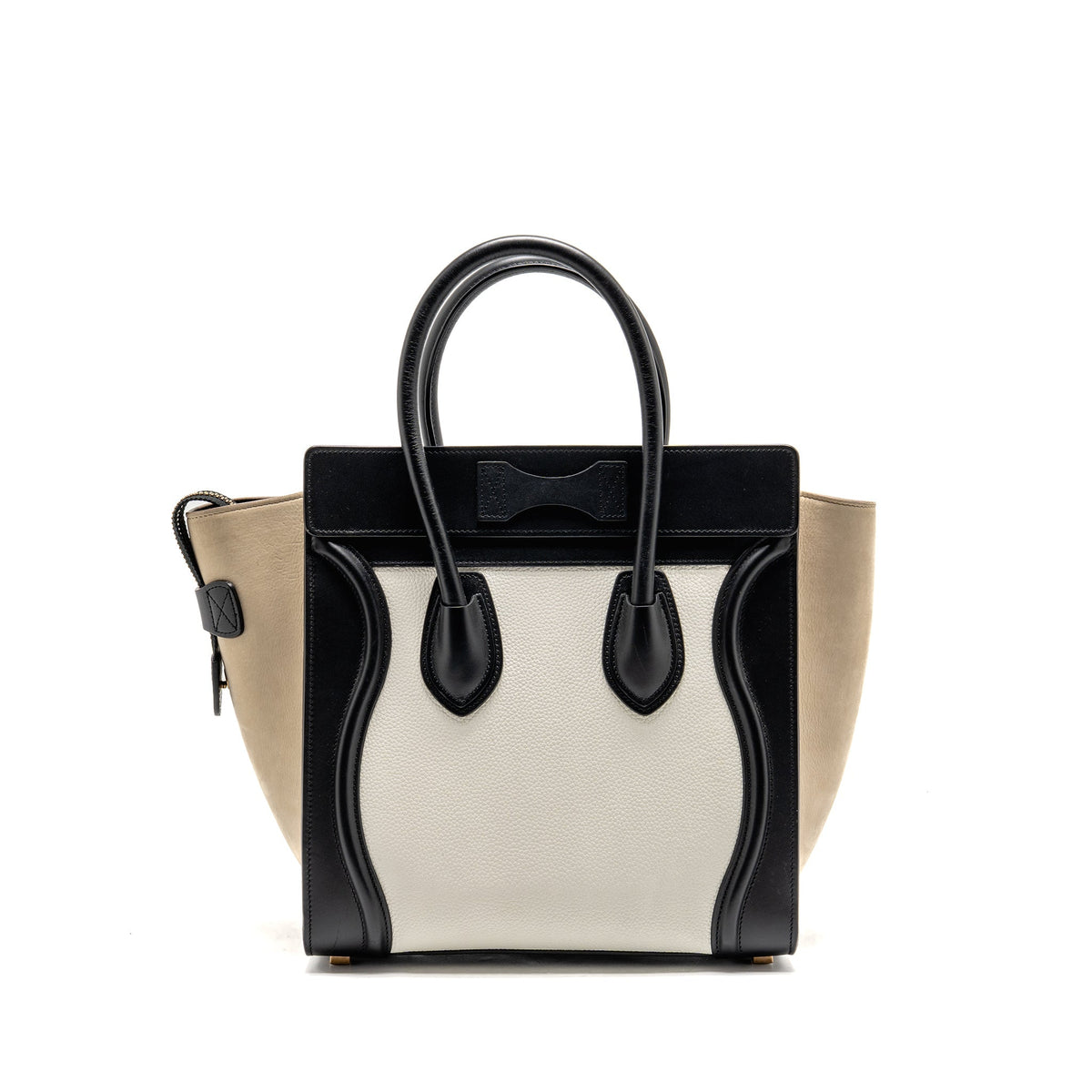 Celine Bags? Celine Micro Luggage Bag Calfskin White Multicolour GHW Elegant Everyday Designer Handbag