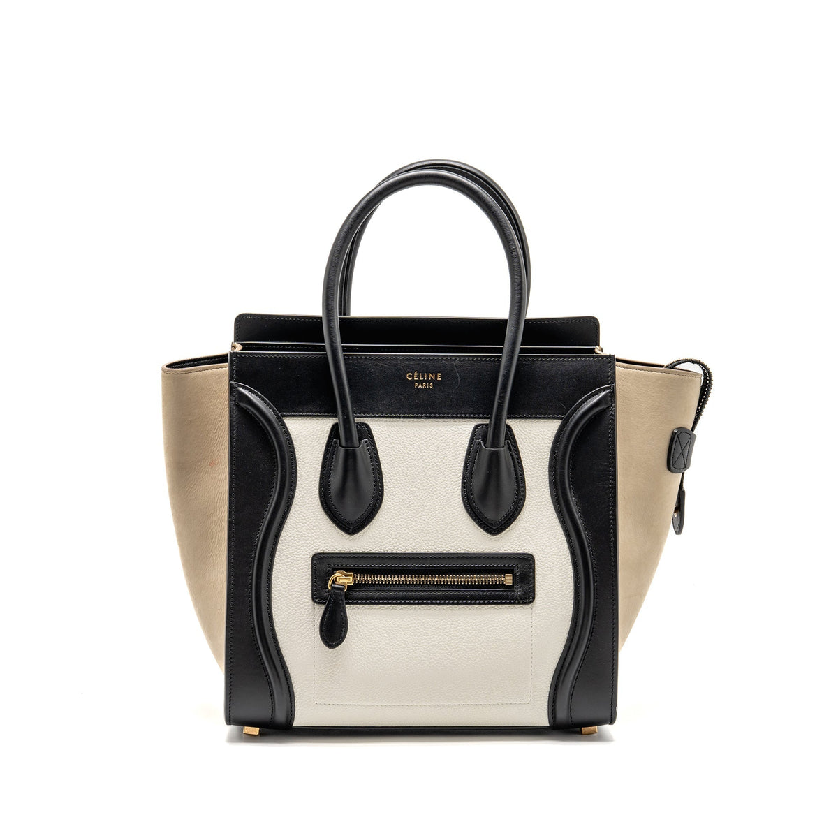 Celine Bags? Celine Micro Luggage Bag Calfskin White Multicolour GHW Elegant Everyday Designer Handbag