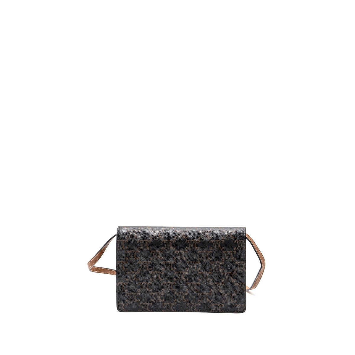Celine Wallets? Celine wallet on strap triomphe canvas smooth lambskin tan with GHW Elegant Everyday Leather Wallet