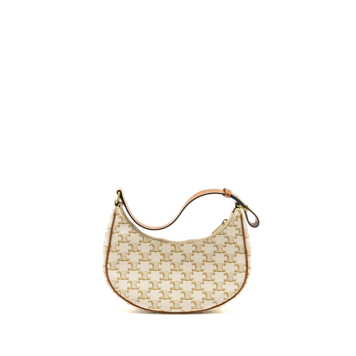 Celine Bags? Celine AVA Bag Triomphe Canvas Calfskin White Brown GHW Luxury Designer Leather Handbag