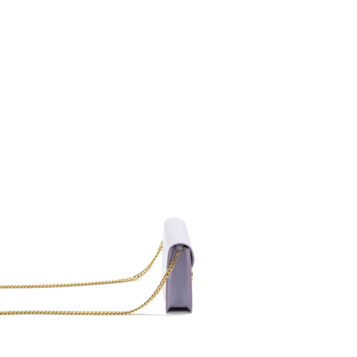 Celine Wallets? Celine Triomphe Wallet on Chain Margo Shiny Calfskin Light Lavender GHW Elegant Everyday Leather Wallet