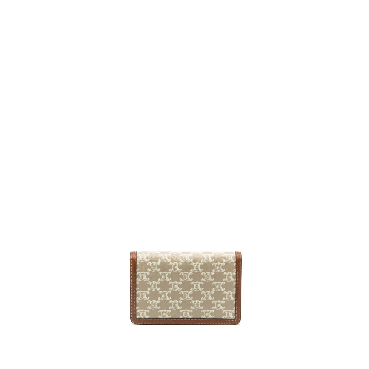 Celine Wallets? Celine MARGO wallet on chain Triomphe canvas calfskin Grege GHW Compact Luxury Card Wallet