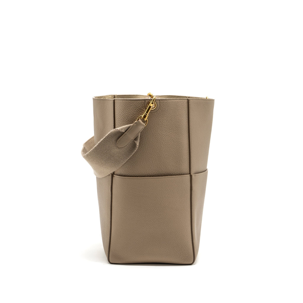 Celine Bags? Celine Sangle Bucket Bag Calfskin Light Grey GHW Elegant Everyday Designer Handbag