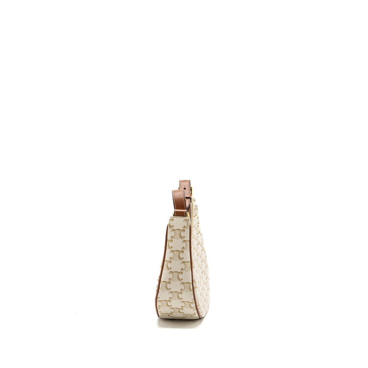 Celine Bags? Celine Ava bag triomphe canvas calfskin white GHW Premium Designer Shoulder Bag