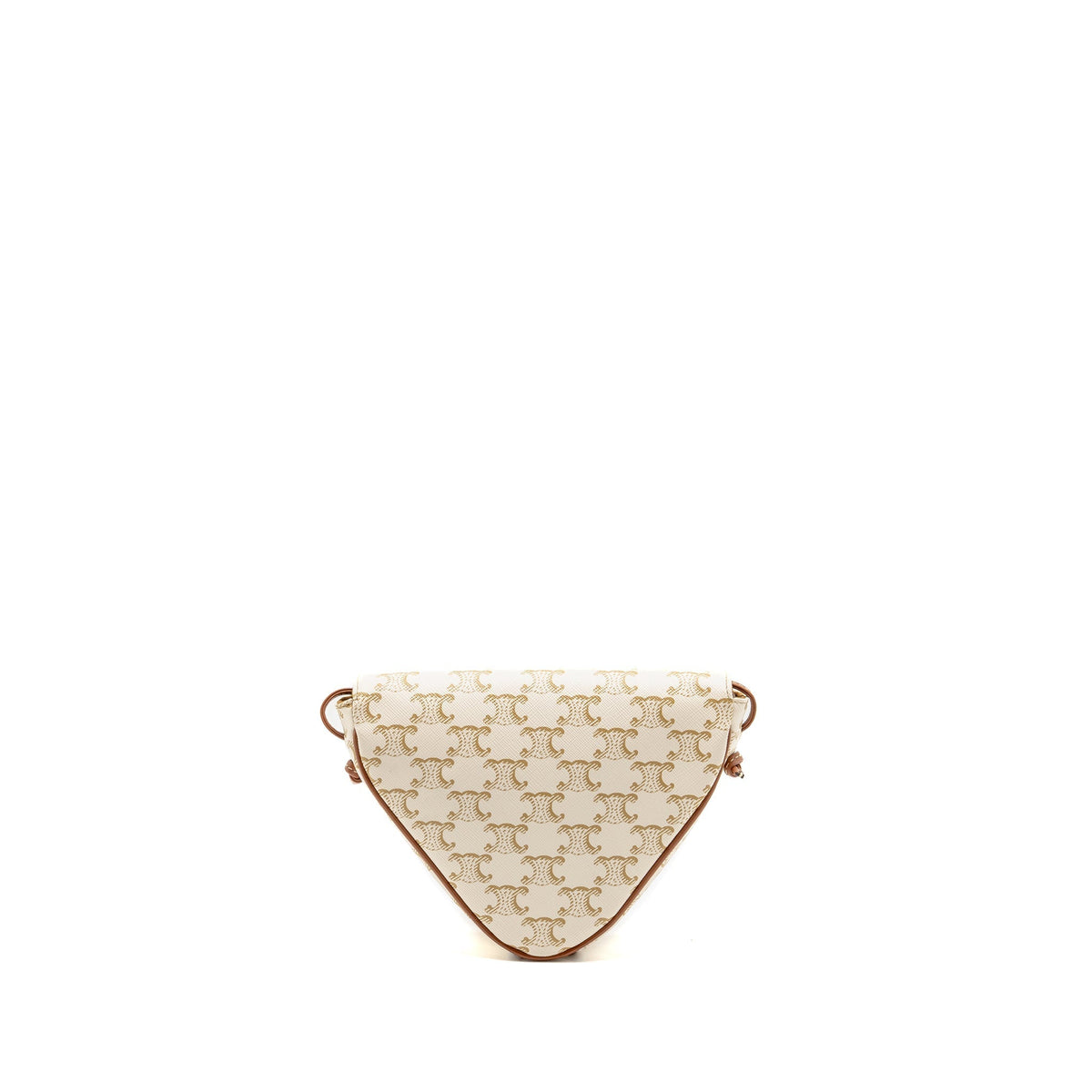 Celine Bags? Celine Triangle Shoulder Bag Triomphe Canvas White Tan Premium Designer Shoulder Bag