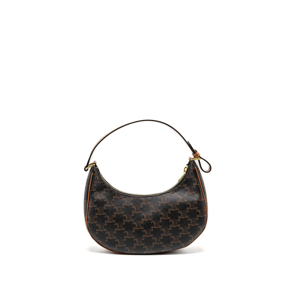 Celine Bags? Celine Ava Bag Triomphe Canvas Calfskin Tan GHW Elegant Everyday Designer Handbag