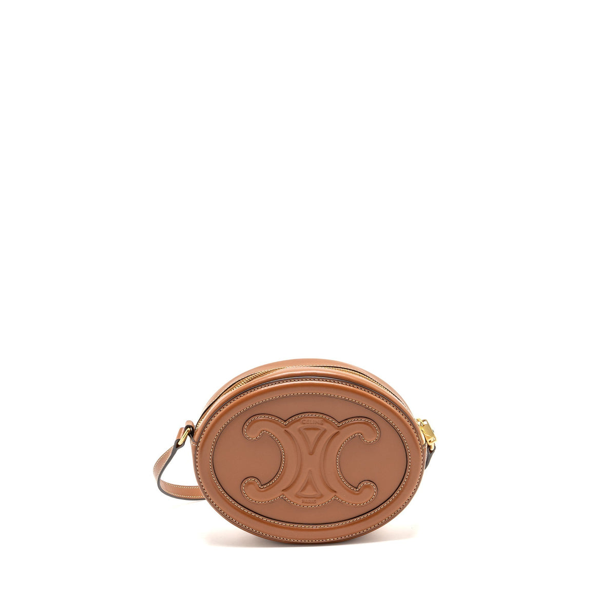 Celine Bags? Celine Oval Bag Triomphe Smooth Calfskin Tan GHW Luxury Designer Leather Handbag