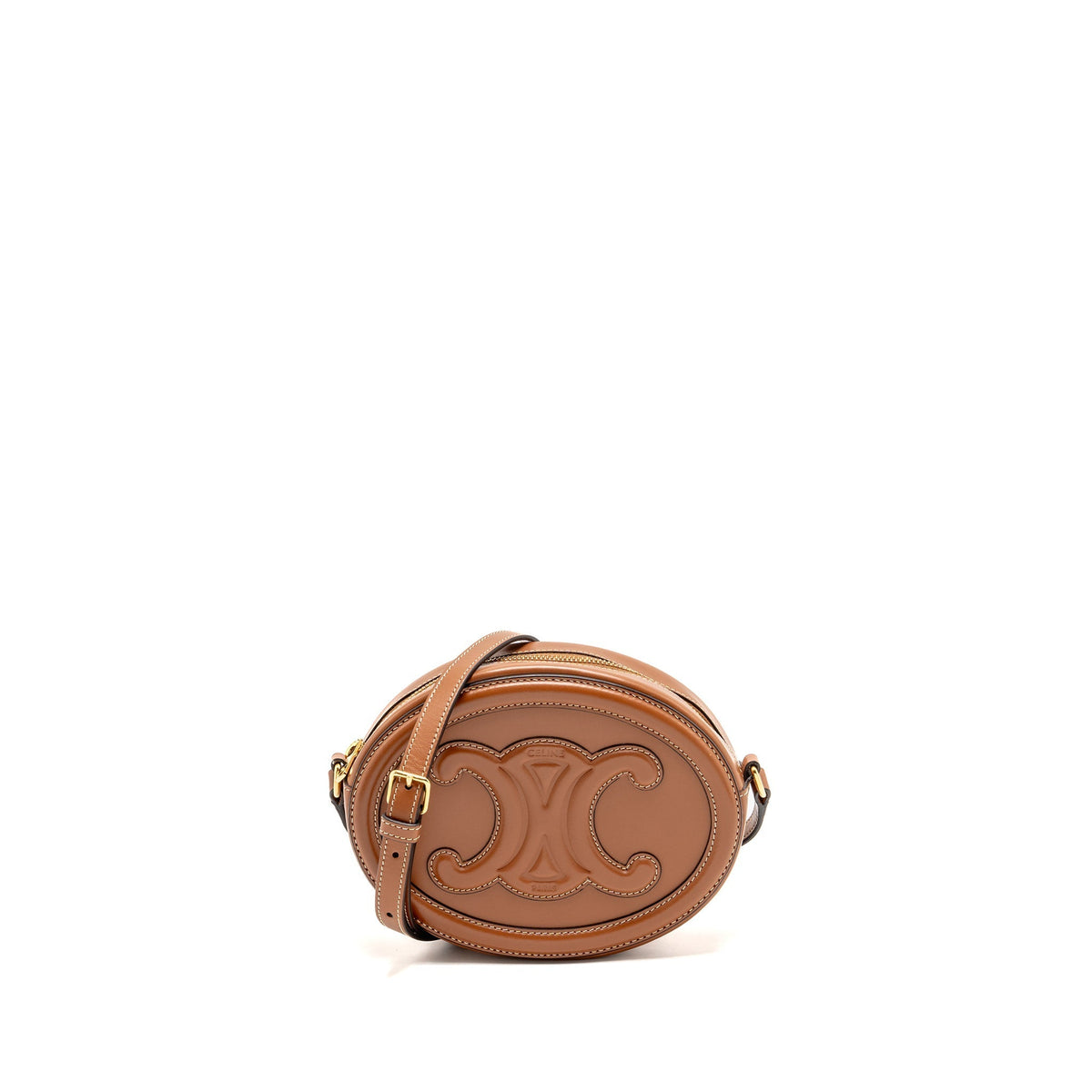 Celine Bags? Celine Oval Bag Triomphe Smooth Calfskin Tan GHW Luxury Designer Leather Handbag