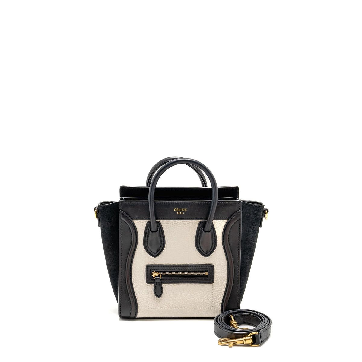 Celine Bags? Celine Nano Luggage bag calfskin black white GHW Elegant Everyday Designer Handbag