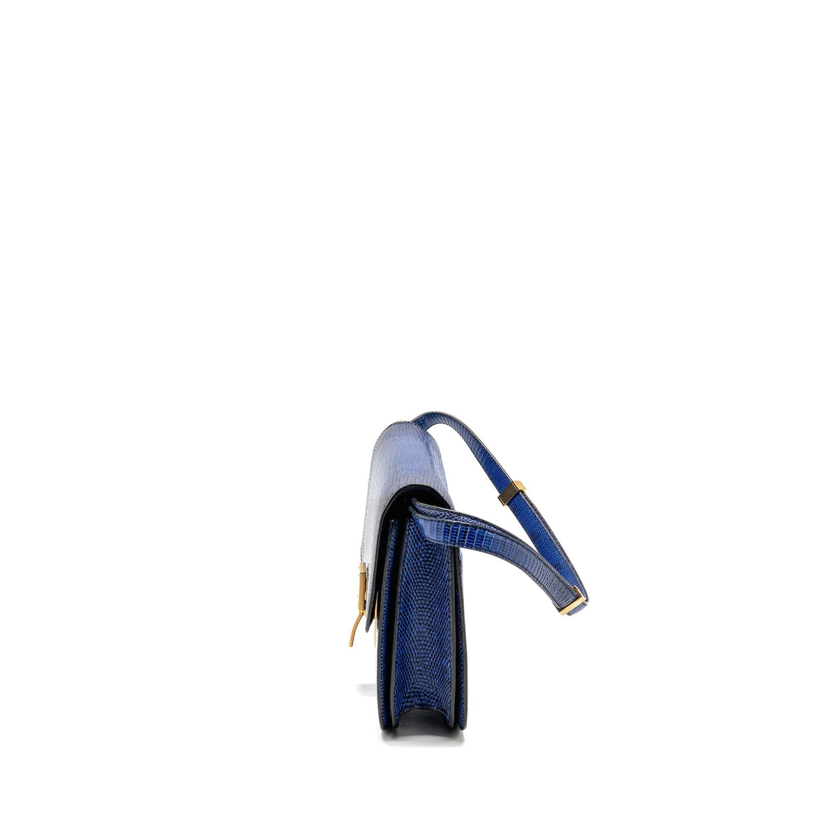 Celine Bags? Celine Medium Classic Box Bag Lizard Blue GHW Luxury Designer Leather Handbag