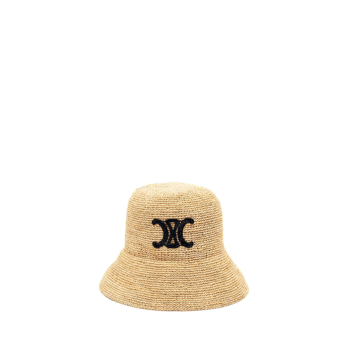 Celine Hats? CELINE Size S Triomphe Bucket Hat In Raffia Natural Black Casual Everyday Designer Cap