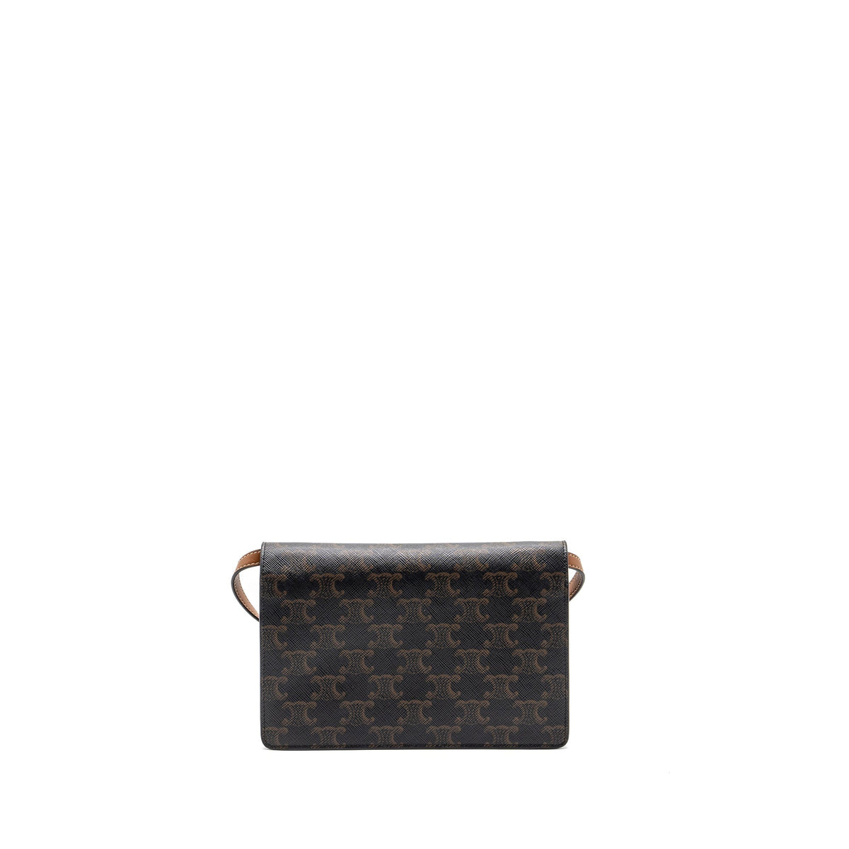 Celine Wallets? Celine Wallet on Strap Triomphe Canvas Smooth Lambskin TAN GHW Premium Leather Designer Wallet