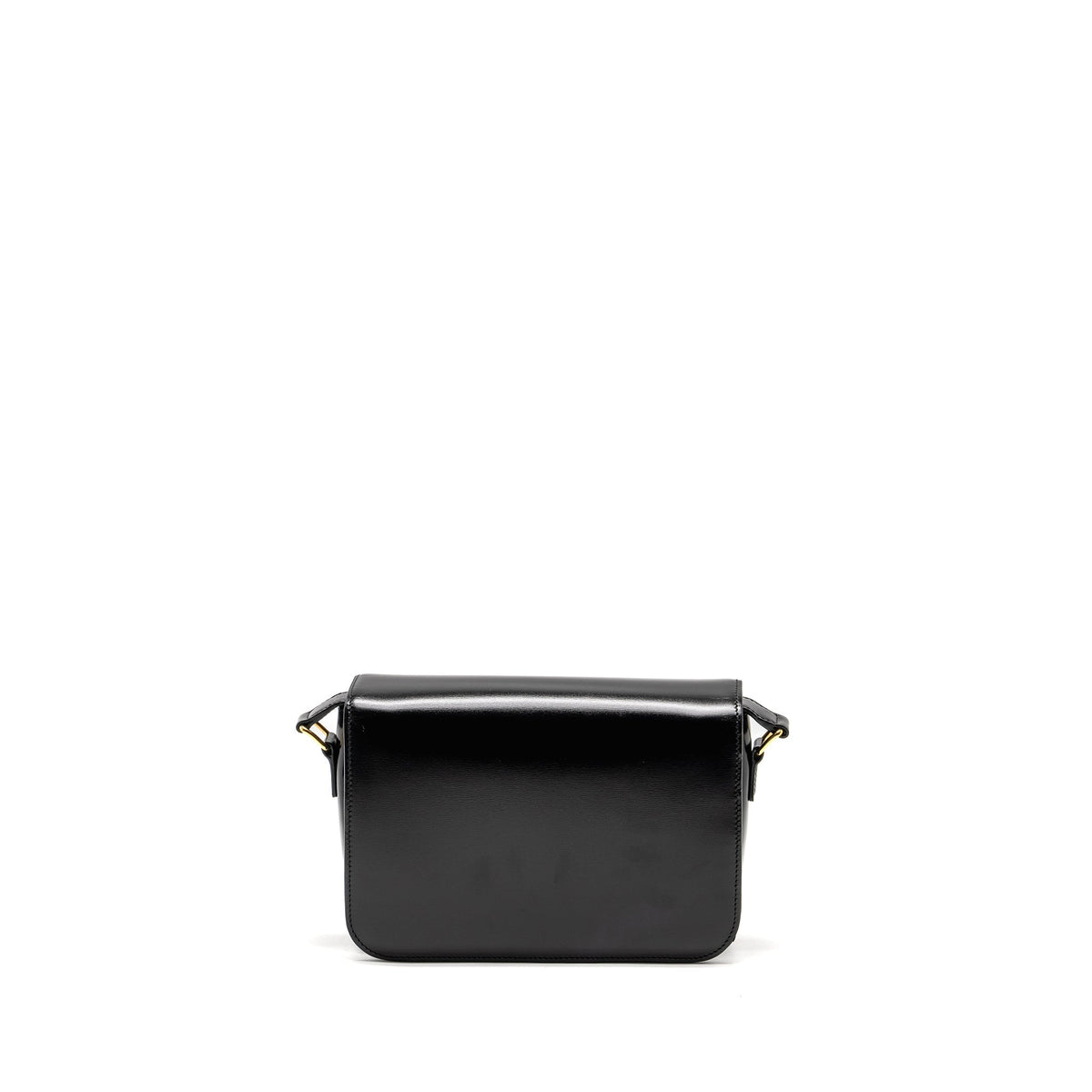 Celine Bags? Celine Classic Triomphe Bag Shiny Calfskin Black GHW Premium Designer Shoulder Bag