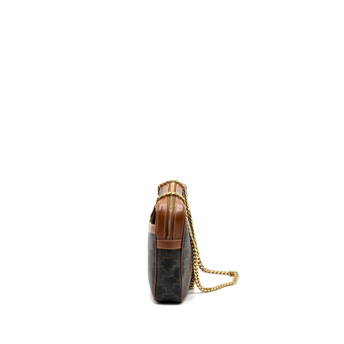 Celine Bags? Celine patapans bag triomphe canvas Leather brown GHW Premium Designer Shoulder Bag