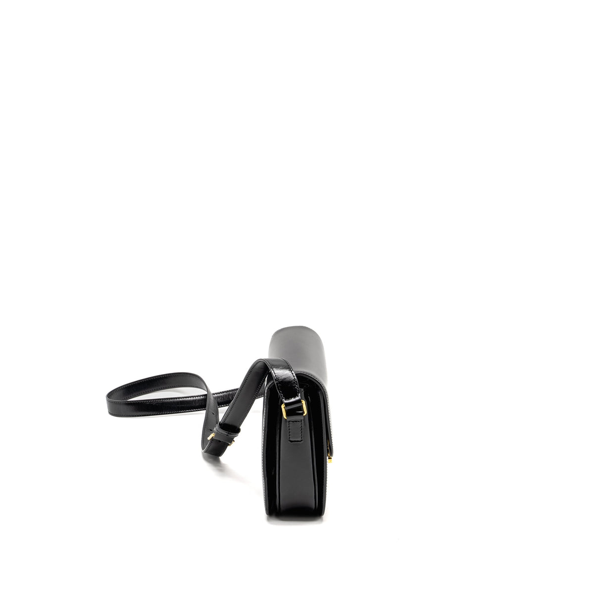 Celine Bags? Celine Classic Triomphe Bag Shiny Calfskin Black GHW Premium Designer Shoulder Bag