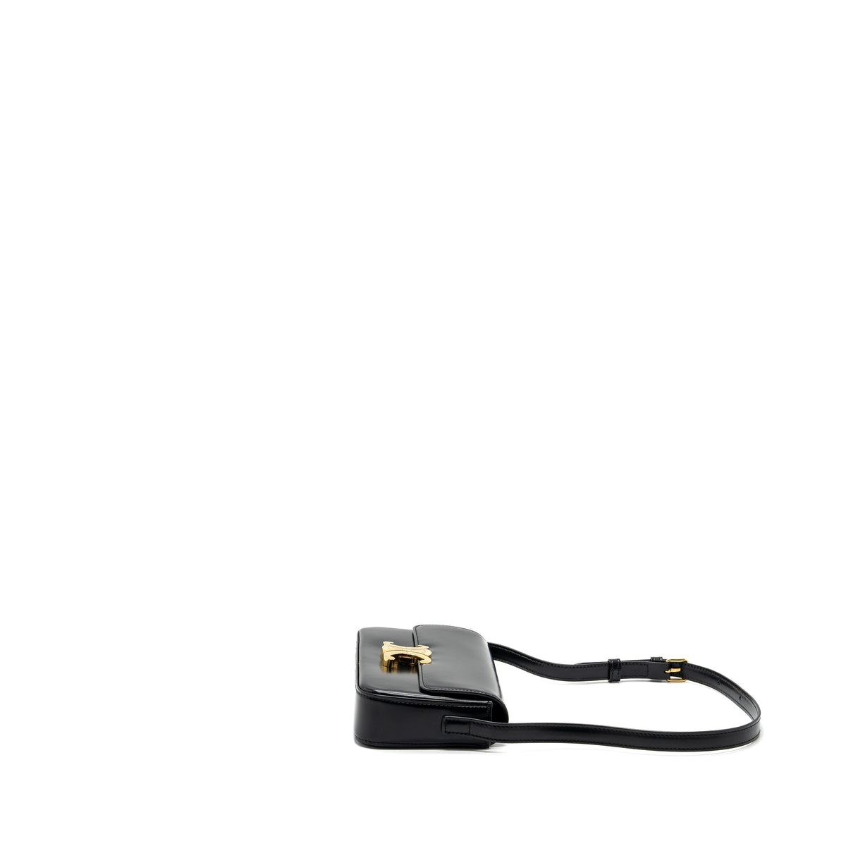 Celine Bags? Celine Triomphe Shoulder bag shiny calfskin black GHW Luxury Designer Leather Handbag
