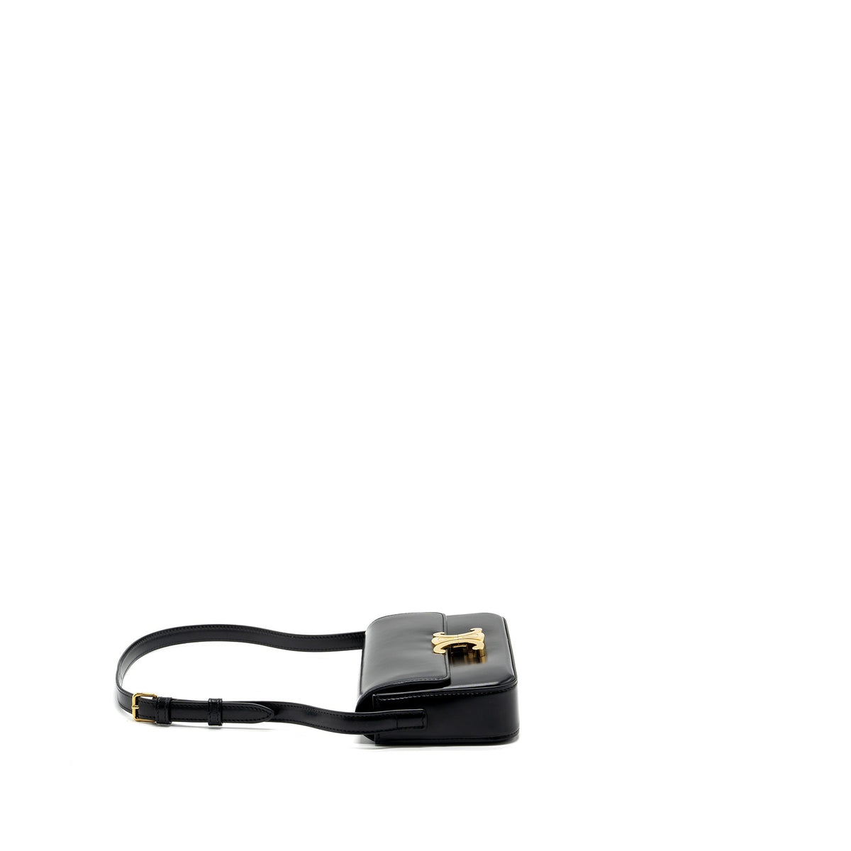 Celine Bags? Celine Triomphe Shoulder bag shiny calfskin black GHW Luxury Designer Leather Handbag