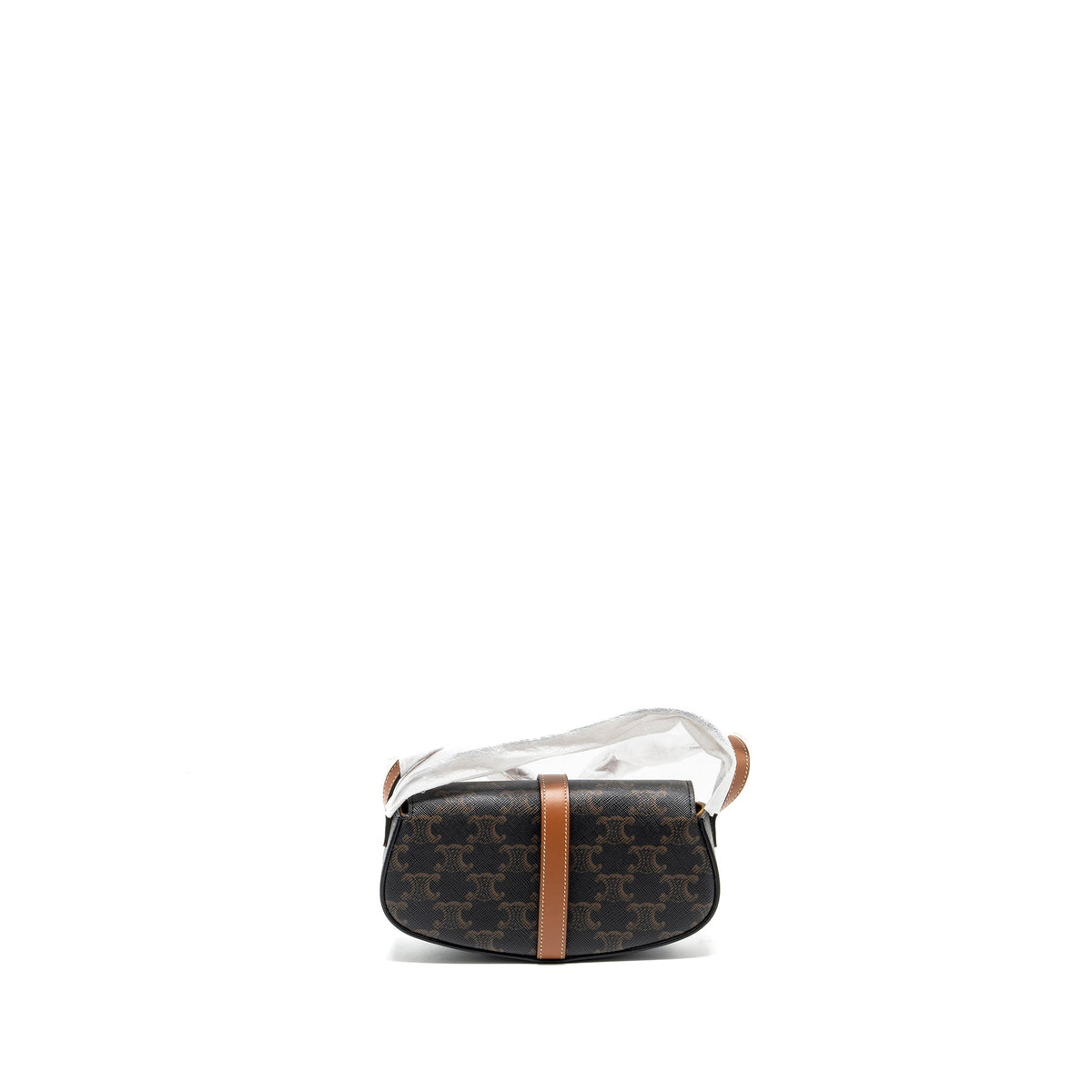 Celine Bags? Celine Clutch on Strap Tabou in Triomphe canvas calfskin tan GHW Premium Designer Shoulder Bag