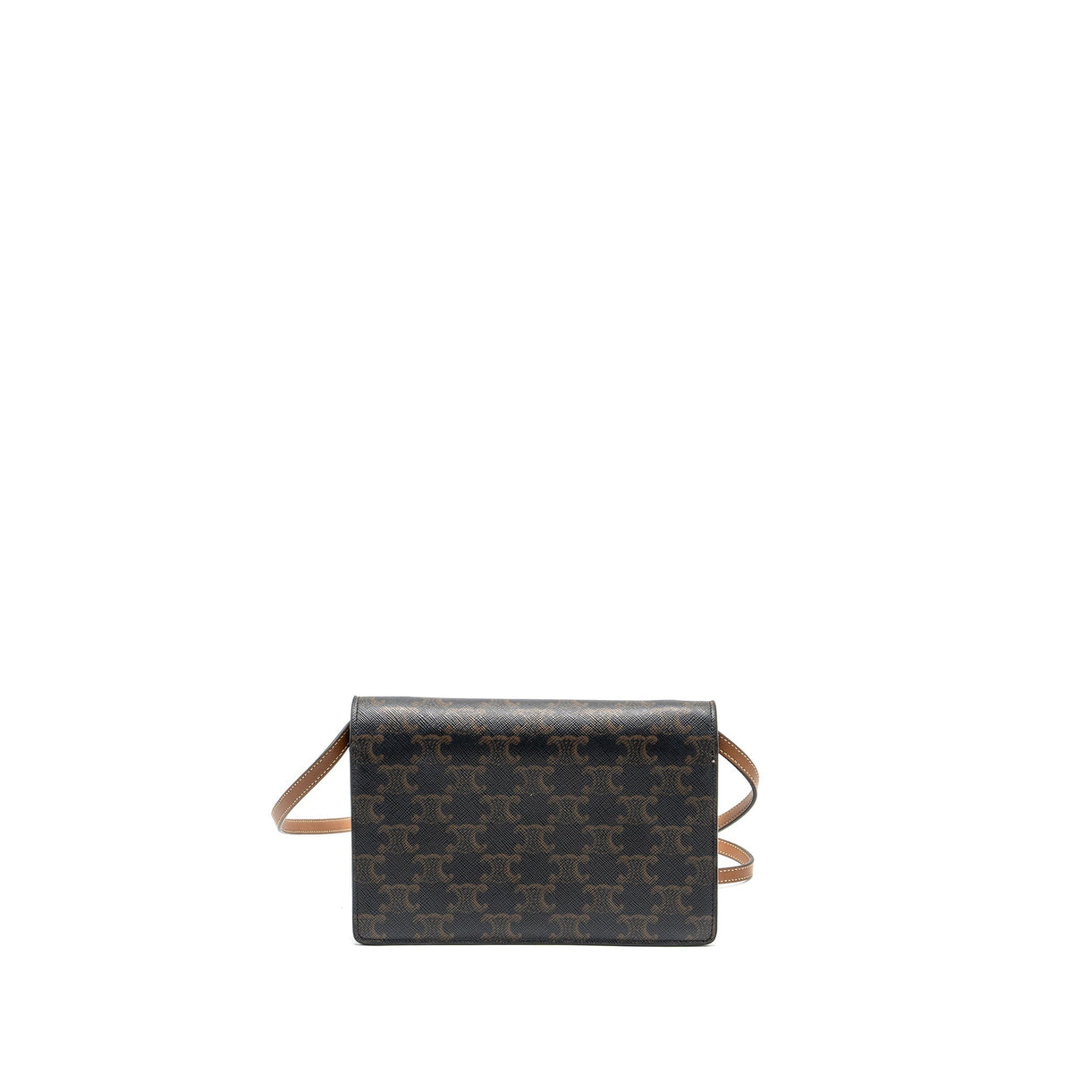 Celine Wallets? Celine Wallet on strap Triomphe Canvas Smooth Lambskin Tan GHW Compact Luxury Card Wallet