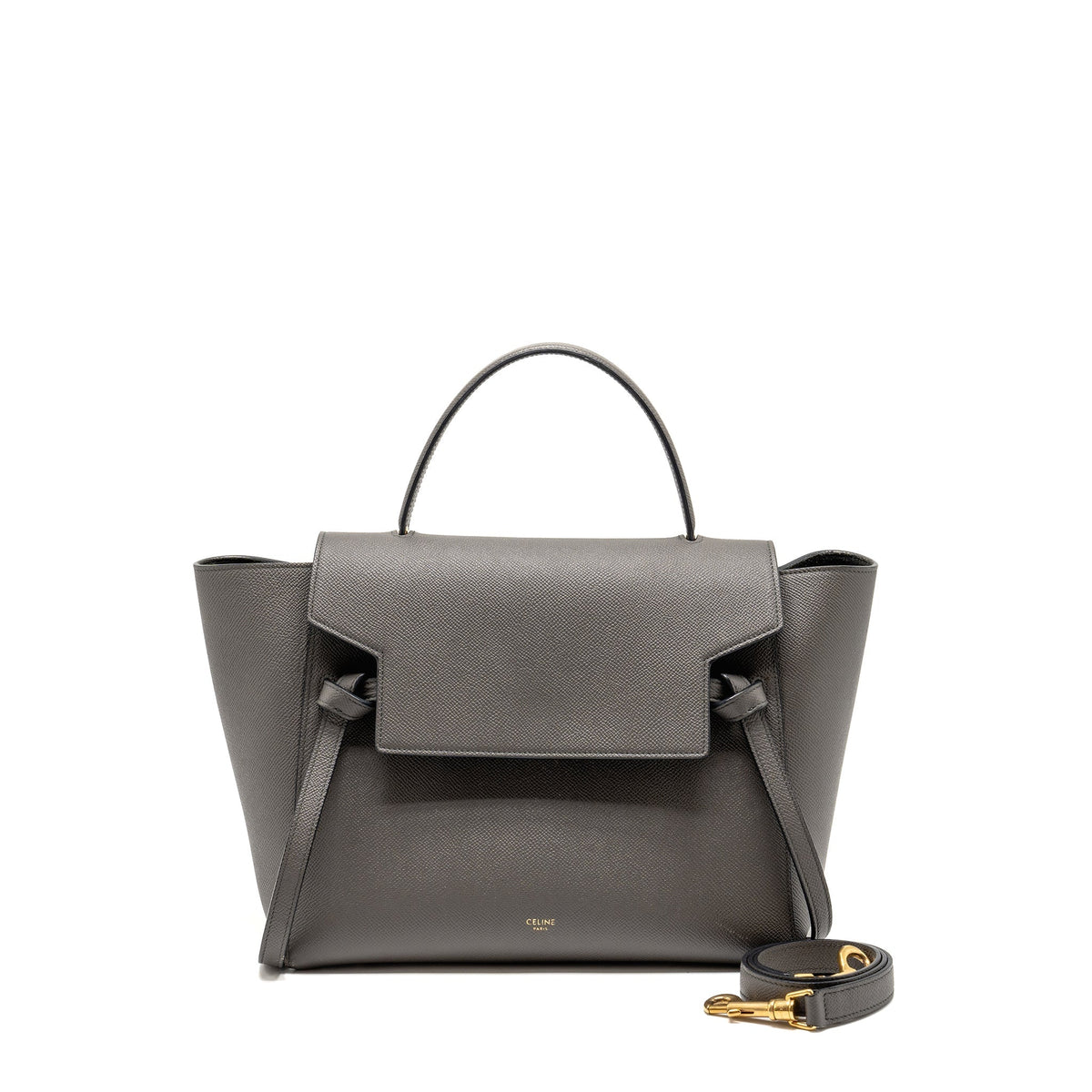 Celine Bags? Celine Mini Belt Bag Calfskin Grey GHW Luxury Designer Leather Handbag
