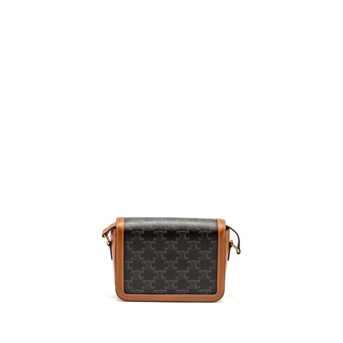 Celine Bags? Celine Teen Triomphe bag in triomphe canvas calfskin Brown Multicolour GHW Premium Designer Shoulder Bag