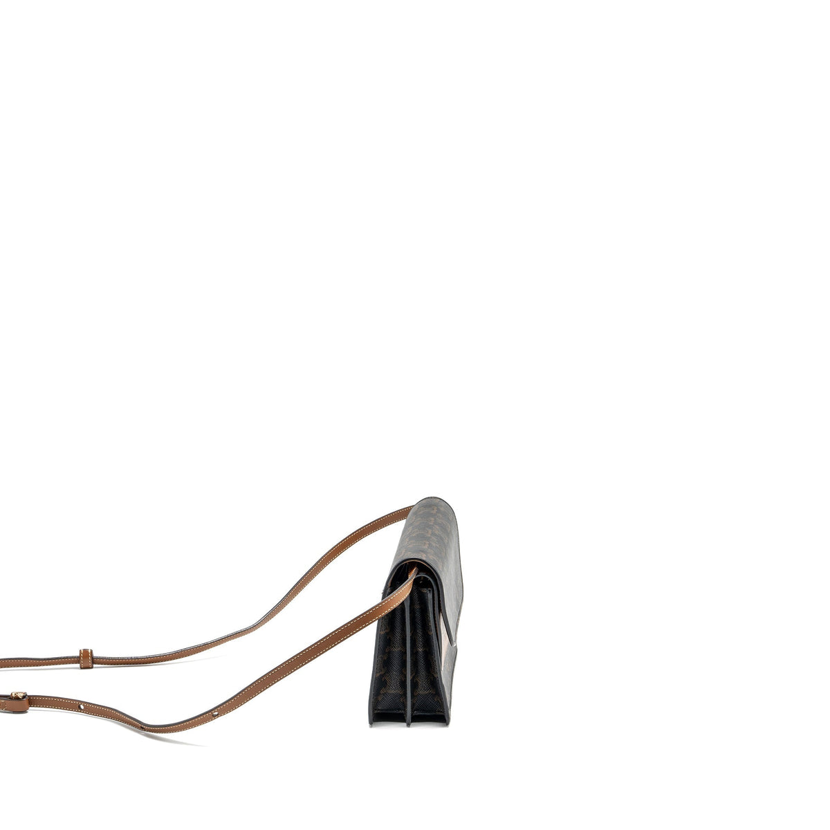 Celine Wallets? Celine Wallet on strap Triomphe Canvas Smooth Lambskin Tan GHW Compact Luxury Card Wallet