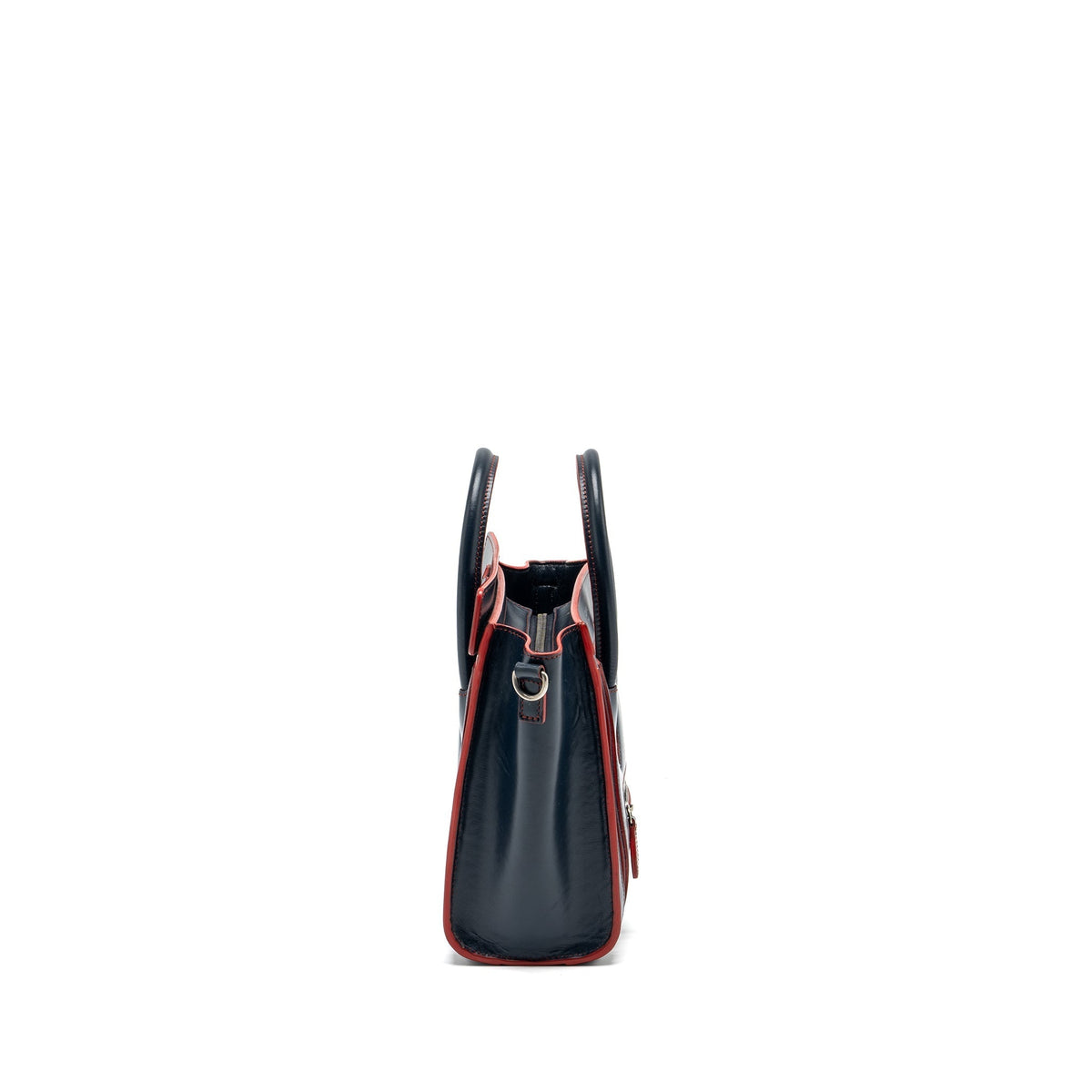 Celine Bags? Celine Nano Luggage bag calfskin navy red SHW Premium Designer Shoulder Bag