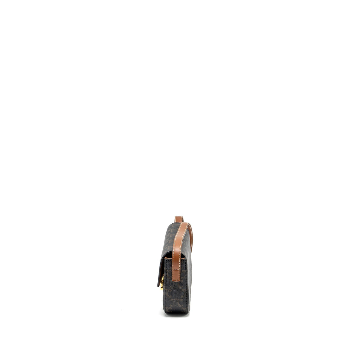 Celine Bags? Celine Triomphe Shouder Bag Triomphe Canvas Calfskin Tan GHW Premium Designer Shoulder Bag