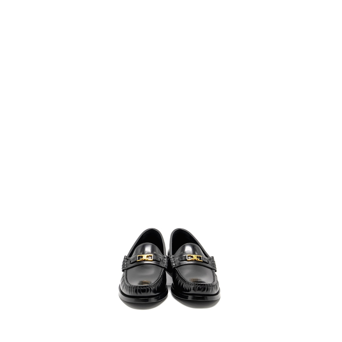 Celine Shoes? Celine Size 37 Triomphe Loafer Polished Calfskin Black GHW Premium Designer Casual Shoes