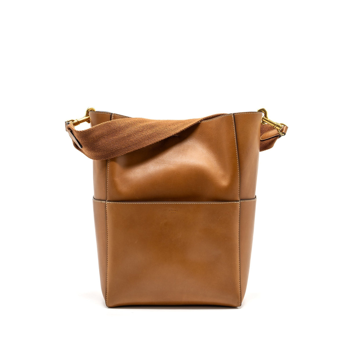 Celine Bags? Celine Sangle bucket bag leather brown GHW Luxury Designer Leather Handbag