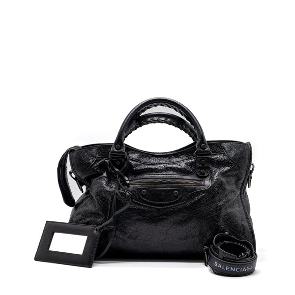 Balenciaga women's handbag Black luxury designer leather