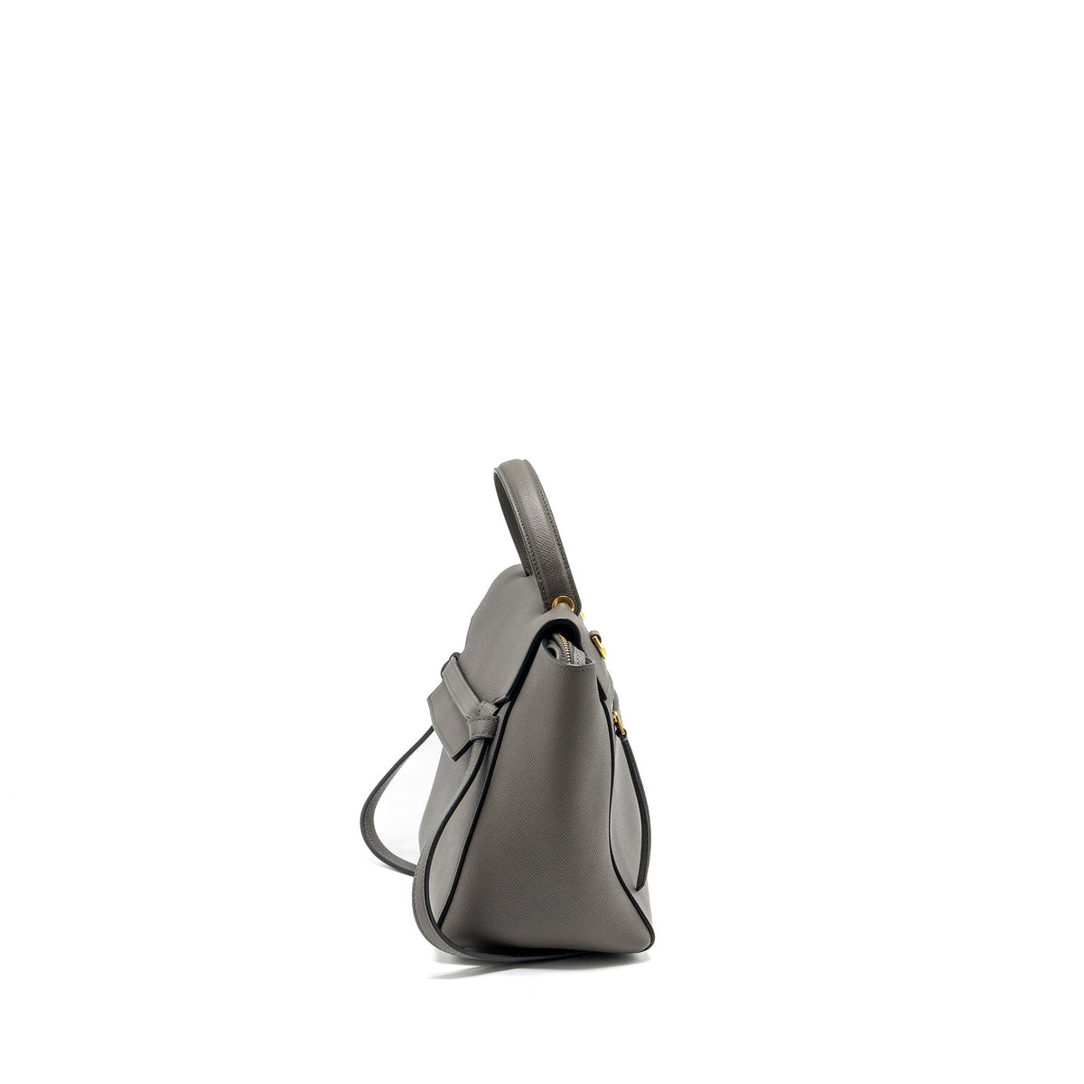 Celine Bags? Celine Micro Belt Bag Grained Calfskin Grey GHW Premium Designer Shoulder Bag