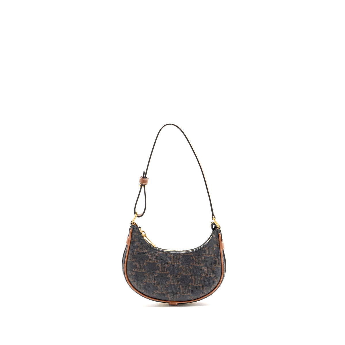 Celine Bags? Celine Mini Ava Triomphe Canvas Calfskin Tan GHW Luxury Designer Leather Handbag