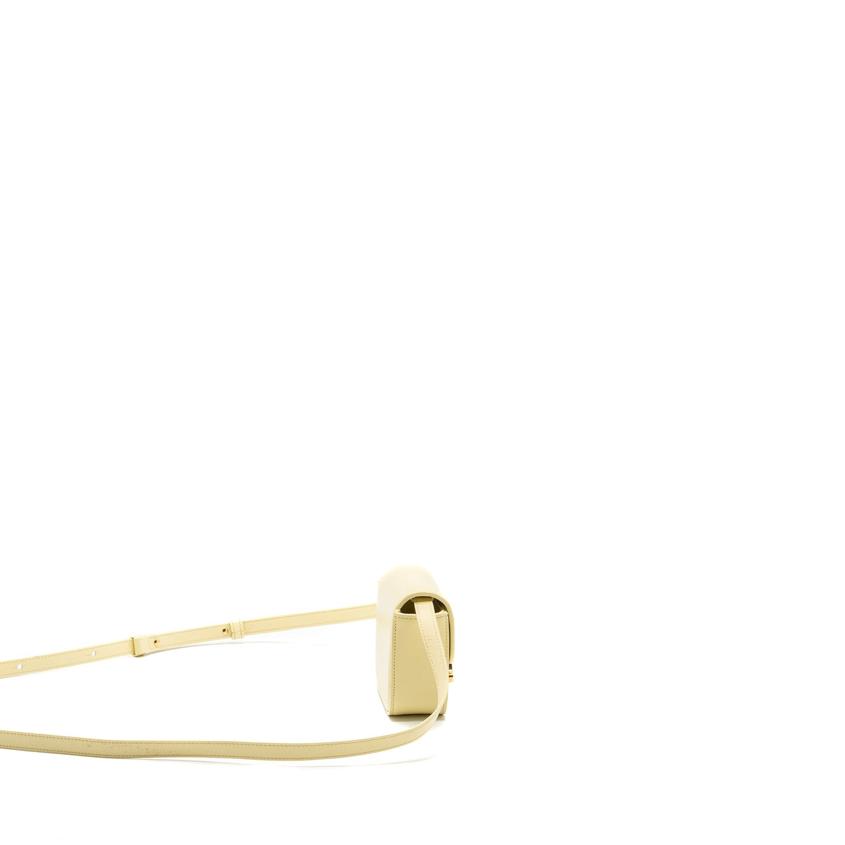 Celine Bags? Celine Mini Claude Shiny Calfskin Light Yellow GHW Elegant Everyday Designer Handbag