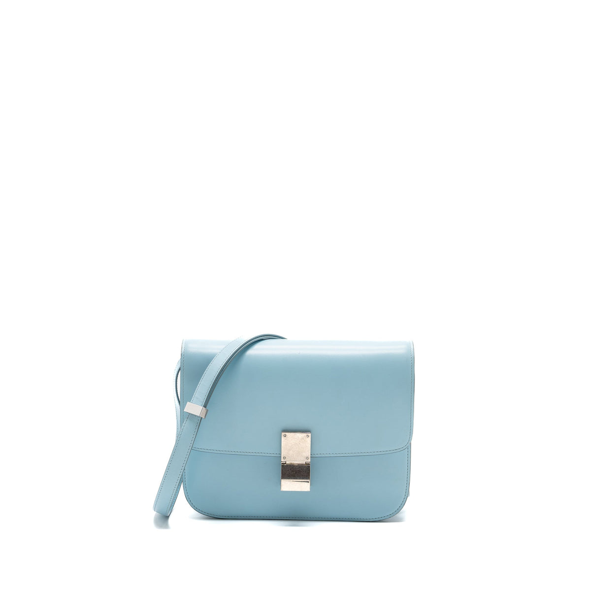 Celine Bags? Celine medium classic box bag calfskin light blue SHW Luxury Designer Leather Handbag